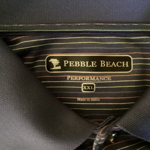 Pebble Beach Performance Men’s Striped  Short Sleeve Polo Golf Shirt.  Size XXL - Picture 4 of 5